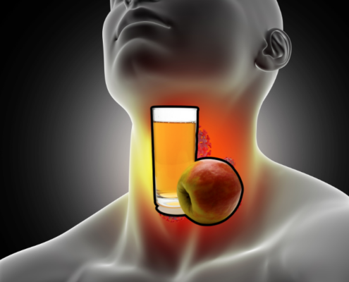 is apple juice good for sore throat decorative featured image of man with throat red and apple juice